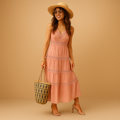 Ibizelle | Boho Flowy Relaxed Fit Beach Festival Maxi Dress