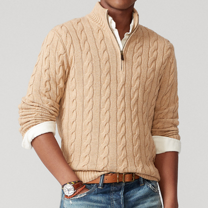 Brody | Men's Quarter-Zip Cable Knit Sweater