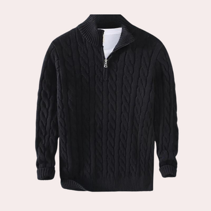 Brody | Men's Quarter-Zip Cable Knit Sweater