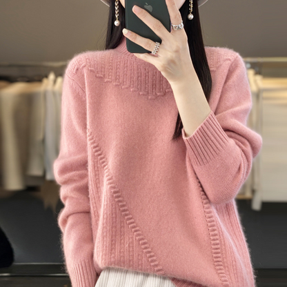 Phyllis | Women's Mock Neck Long Sleeve Sweater