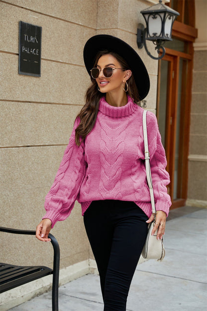 Casey | Women's Turtleneck Cable Knit Jumper