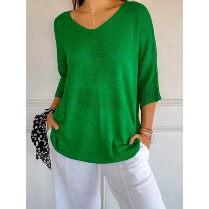 Kiara | Women's Oversized V-Neck Sweater Top