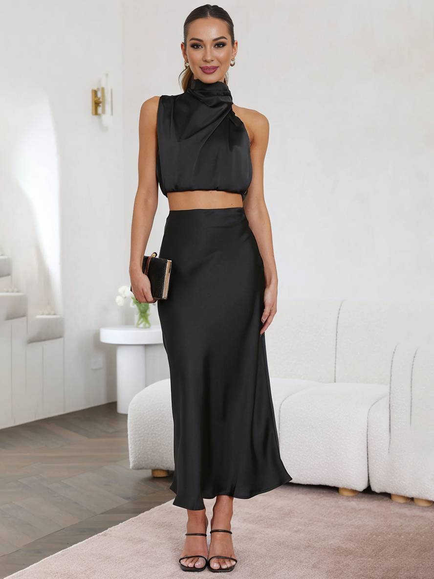 Juliette | Women's High Waist Flared Maxi Skirt