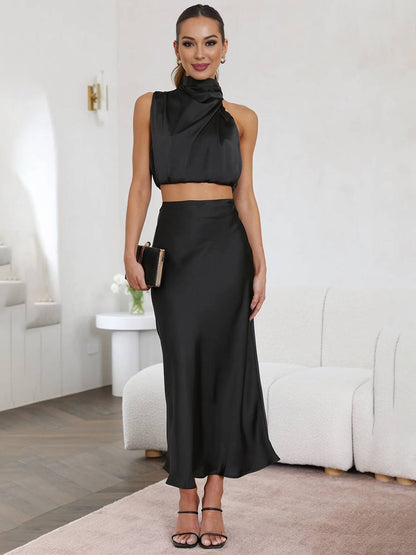 Juliette | Women's High Waist Flared Maxi Skirt