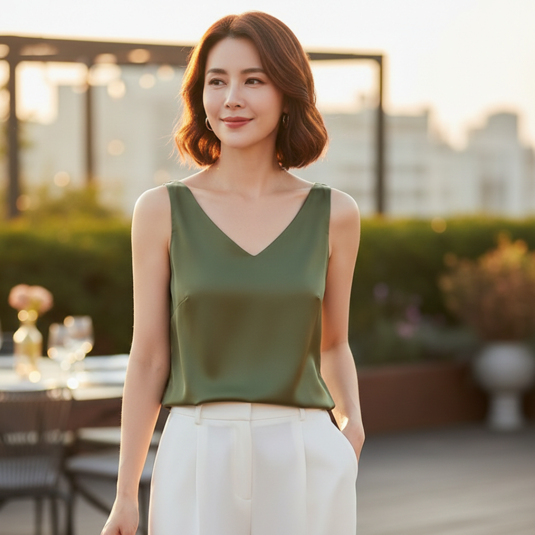 Fern | Women's Draped Sleeveless Summer Top
