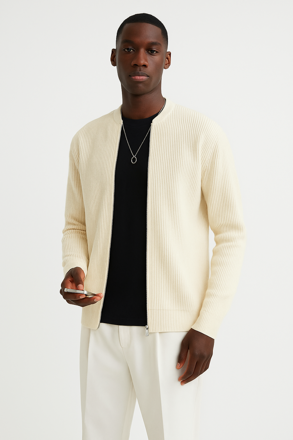Morgan | Men's Zip Up Ribbed Sweater
