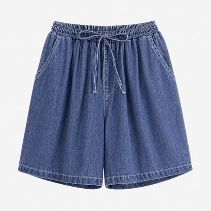 Calindra | Relaxed Denim Elastic Waist Shorts Women