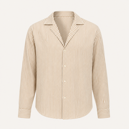 Gabriel Fontaine | Men's Striped Linen Casual Shirt