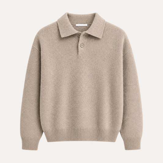 Enzo | Relaxed Knit Polo Sweater