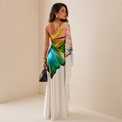 Riley | Women's One-Shoulder Printed Maxi Dress