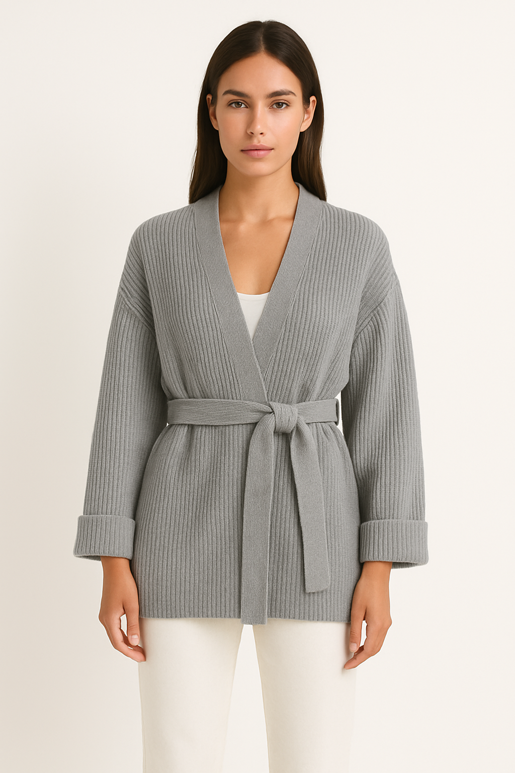 Samantha | Women's Wrap Ribbed Knit Sweater