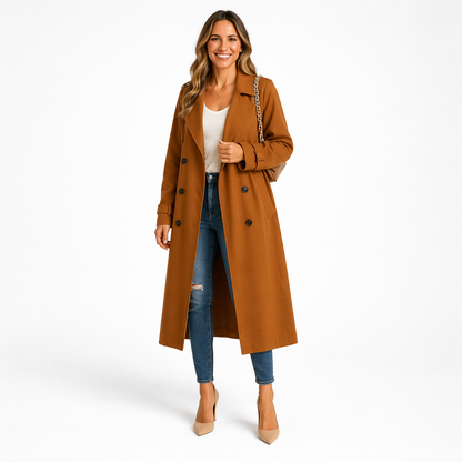 Linnet | Long Belted Trench Coat Adjustable Waist