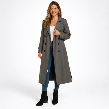Linnet | Long Belted Trench Coat Adjustable Waist