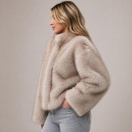 Isadora | Faux Fur Round Neck Soft Structured Coat