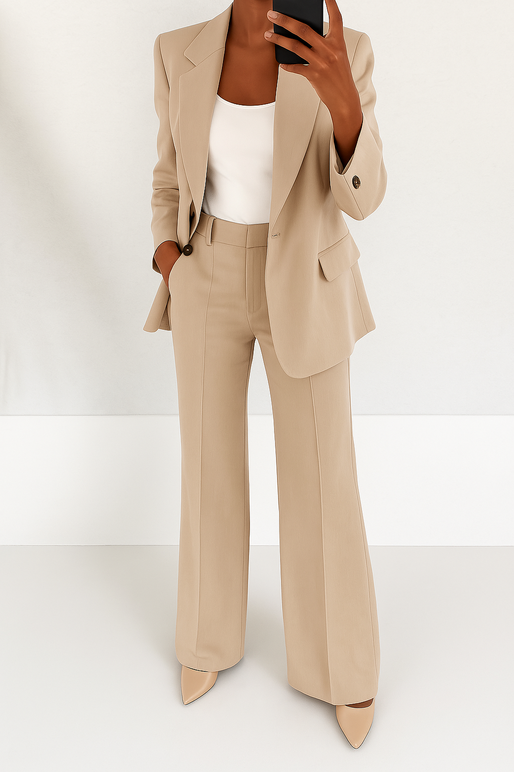 Talia | Linen Tailored Two-Piece Suit Set