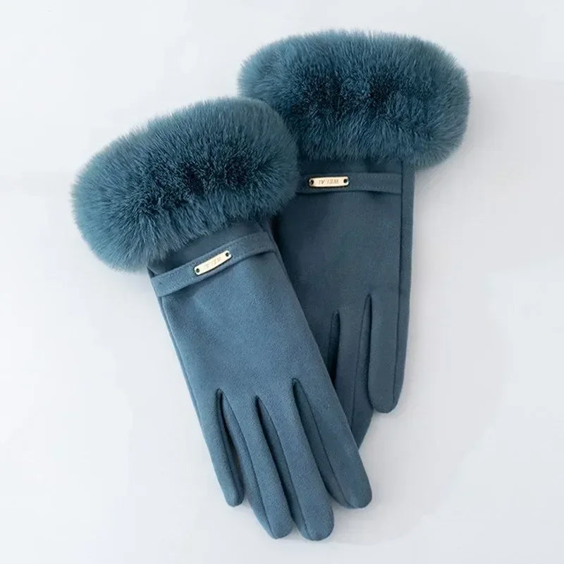 Chic Plush Cuff Winter Gloves