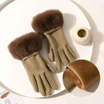 Chic Plush Cuff Winter Gloves