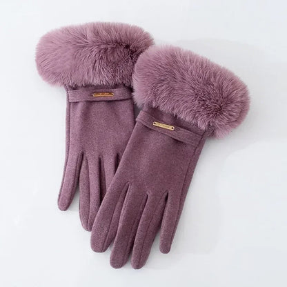 Chic Plush Cuff Winter Gloves