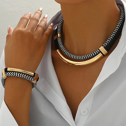 Chloé Montclair Braided Necklace and Bracelet Set