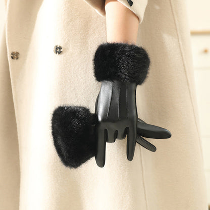 Chloé Montclair Gloves with Faux Fur Cuff