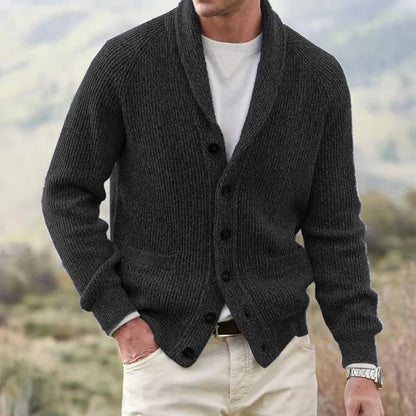 Bertie | Ribbed Shawl Collar Cardigan