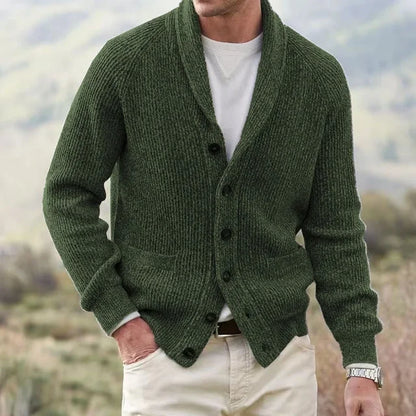 Bertie | Ribbed Shawl Collar Cardigan