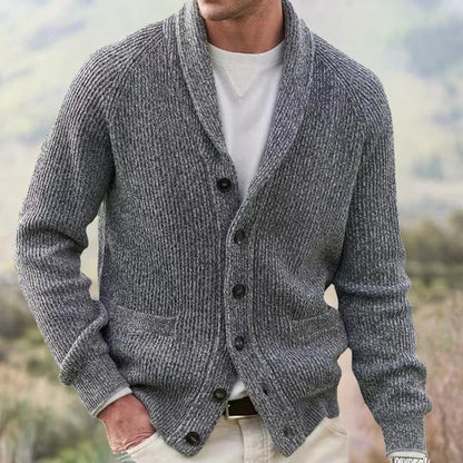 Bertie | Ribbed Shawl Collar Cardigan