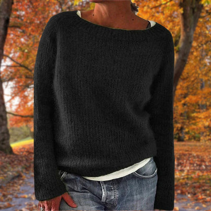 Maisie | Cosy Knit Sweater Boat Neck Long Sleeves