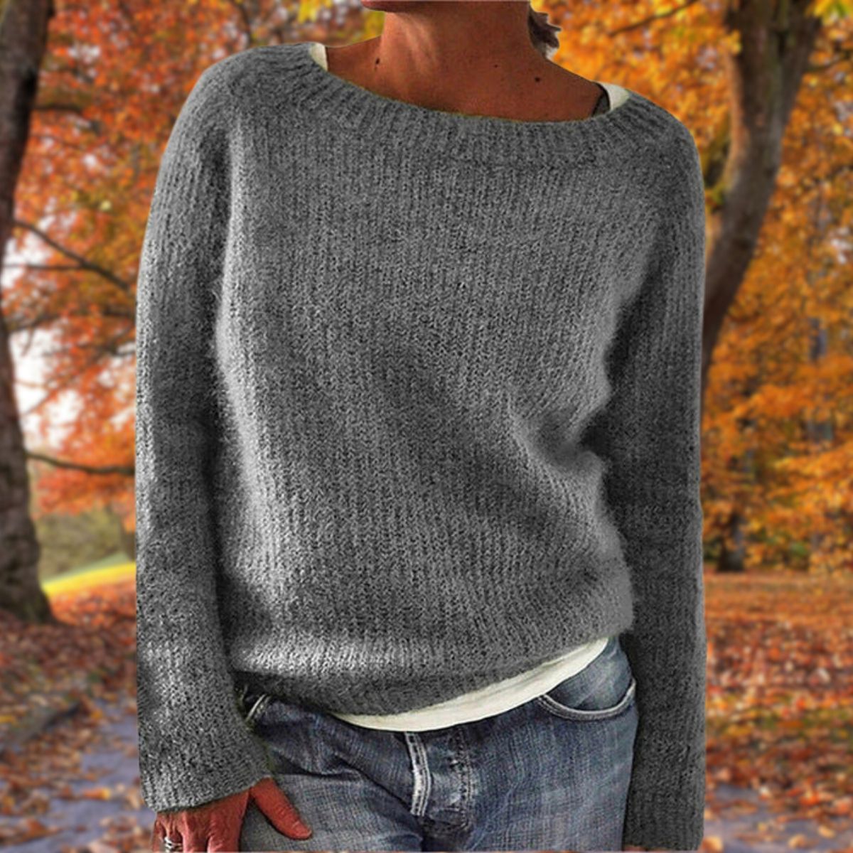 Maisie | Cosy Knit Sweater Boat Neck Long Sleeves