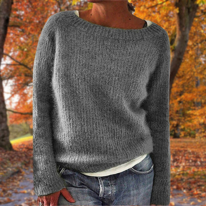 Maisie | Cosy Knit Sweater Boat Neck Long Sleeves