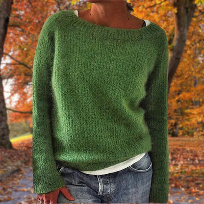 Maisie | Cosy Knit Sweater Boat Neck Long Sleeves