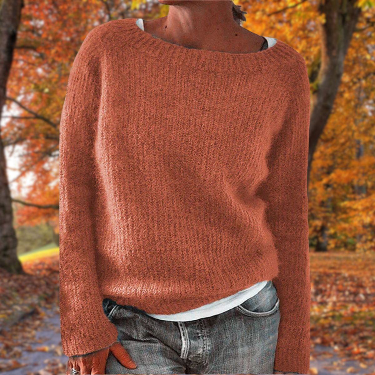 Maisie | Cosy Knit Sweater Boat Neck Long Sleeves