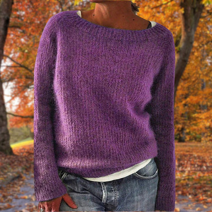 Maisie | Cosy Knit Sweater Boat Neck Long Sleeves