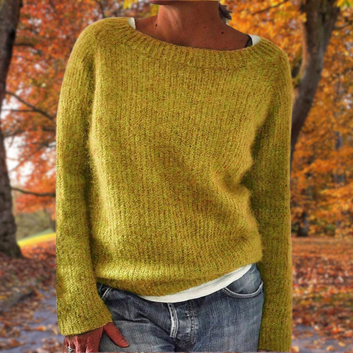 Maisie | Cosy Knit Sweater Boat Neck Long Sleeves