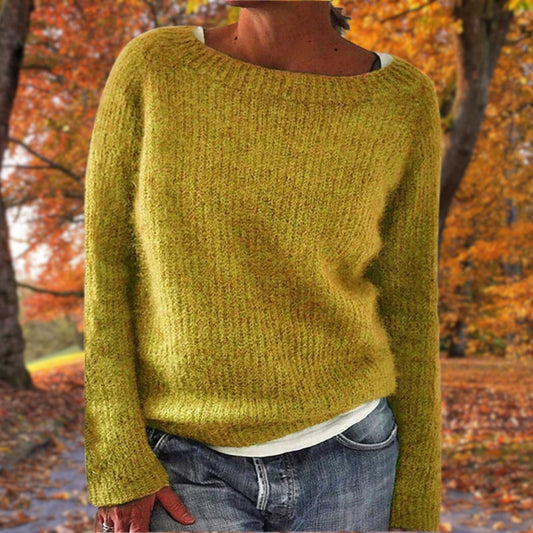 Maisie | Cosy Knit Sweater Boat Neck Long Sleeves