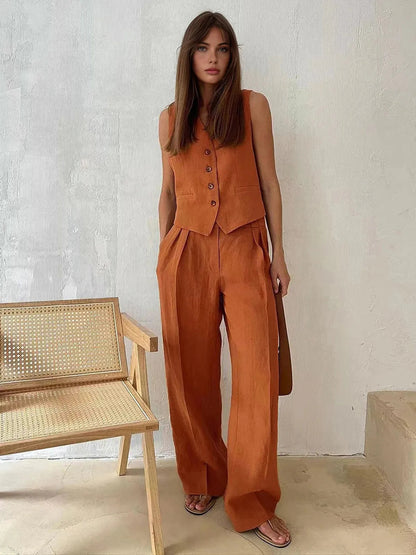 Cotton Linen Two-Piece Set