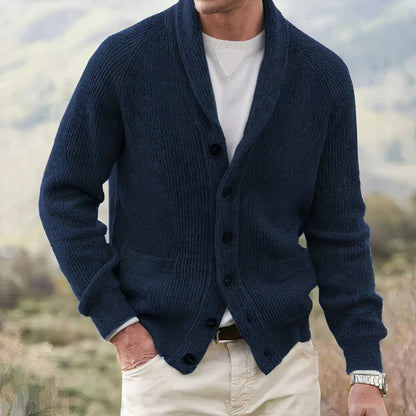Bertie | Ribbed Shawl Collar Cardigan
