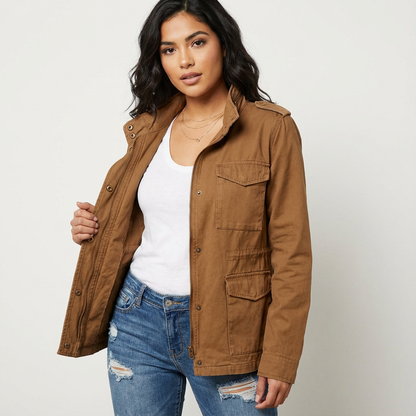 Livy | Women's Zip Utility Jacket with Flap Pockets