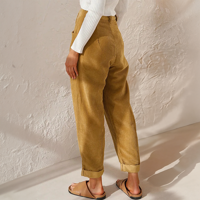 Hazel | Women's High-Waist Corduroy Pants