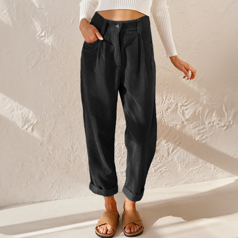 Hazel | Women's High-Waist Corduroy Pants