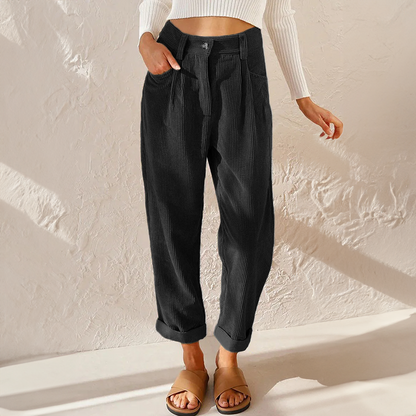 Hazel | Women's High-Waist Corduroy Pants