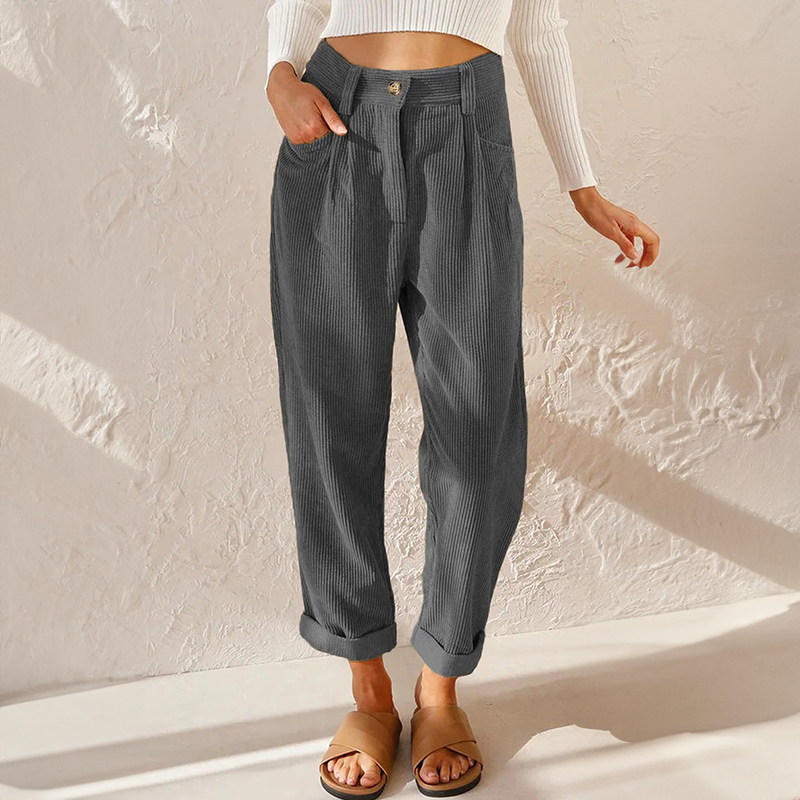 Hazel | Women's High-Waist Corduroy Pants