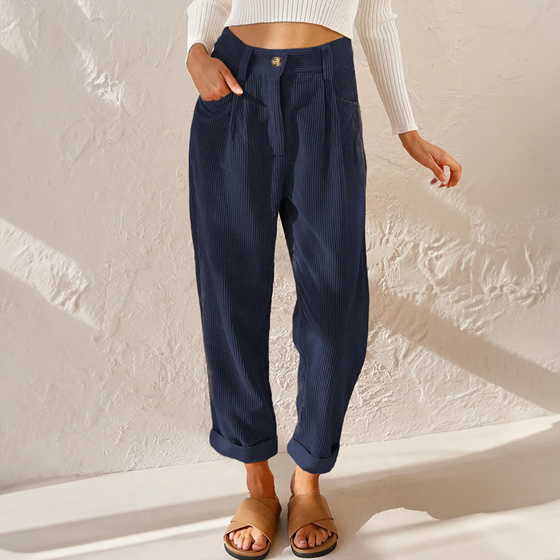 Hazel | Women's High-Waist Corduroy Pants