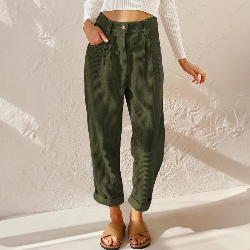Hazel | Women's High-Waist Corduroy Pants