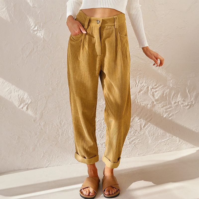 Hazel | Women's High-Waist Corduroy Pants