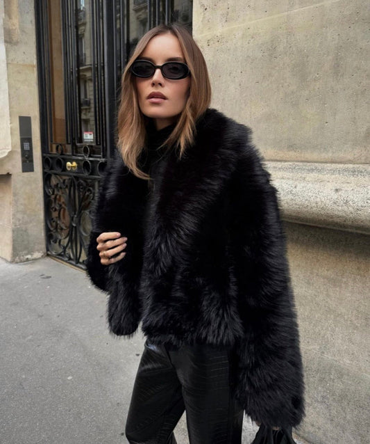 Emme | Women's Oversized Faux Fur Coat, Winter Outerwear