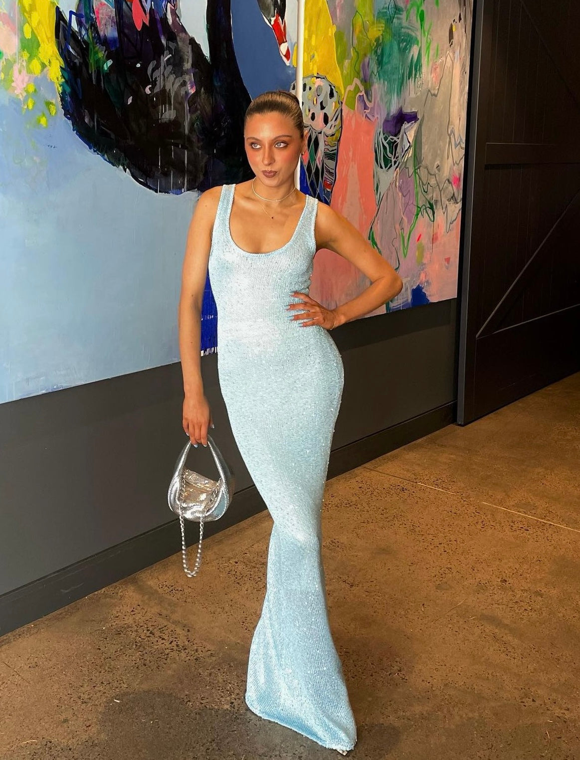 Skye | Women's Shimmer Figure-Hugging Maxi Dress