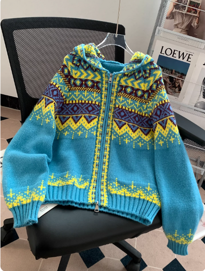 Sadie | Women's Fair Isle Hooded Jumper