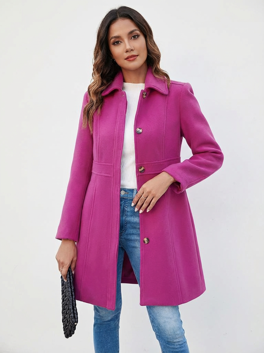 Josephine | Women's Elegant A-Line Button Coat