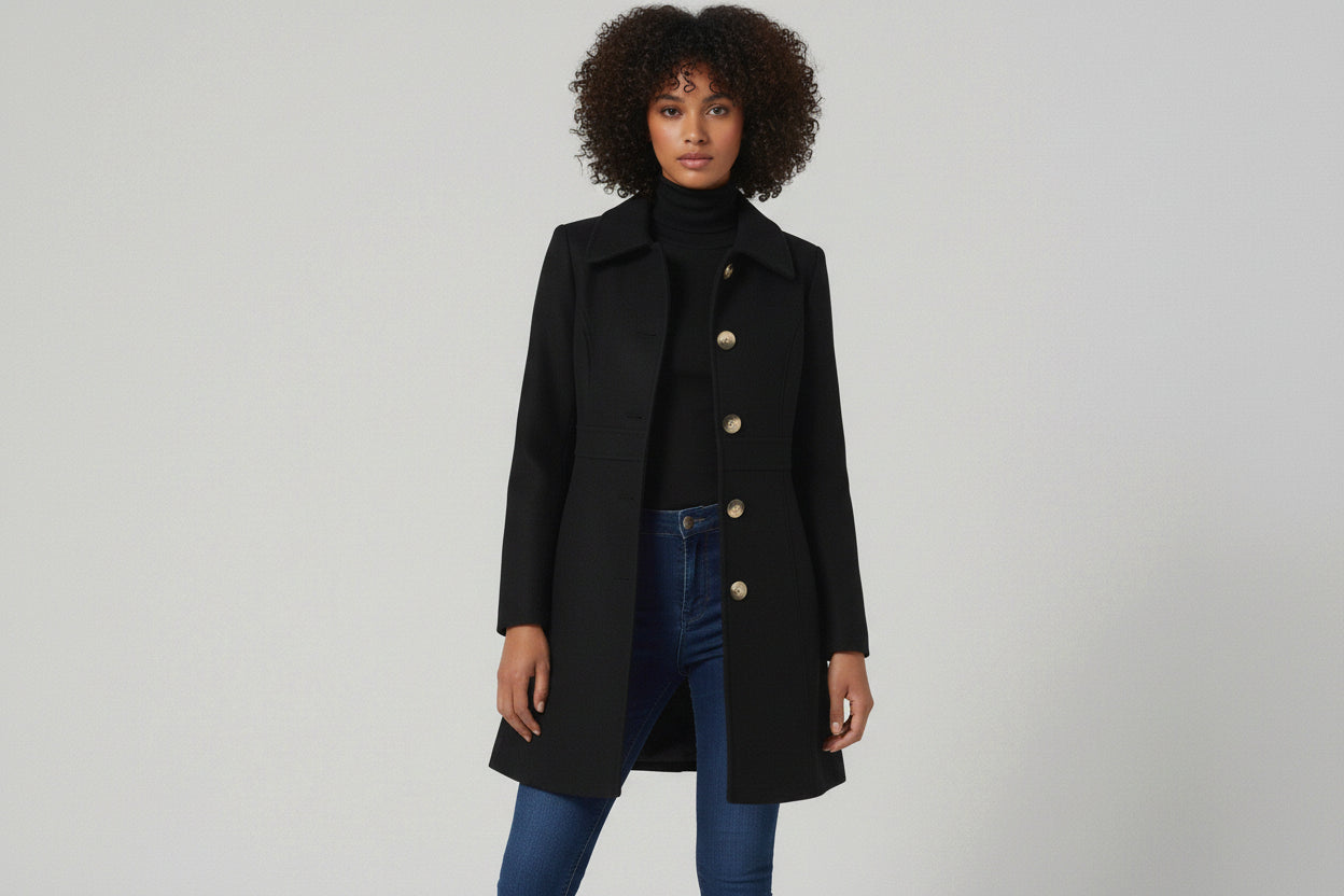 Josephine | Women's Elegant A-Line Button Coat
